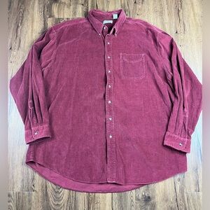 LL Bean Long Sleeve Button Corduroy Shirt